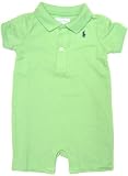 Ralph Lauren Baby Boys Shortalls in Light Green, Blue Pony