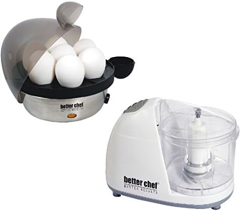 (Set) Better Chef Stainless 7 Egg Cooker And Compact Food Chopper Processor