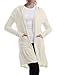 NINEXIS Women's Hooded Long Sleeve Longline Cardigan with Patch Pockets