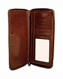 Jack Georges Sienna Zippered Checkbook/Travel Wallet Wallet