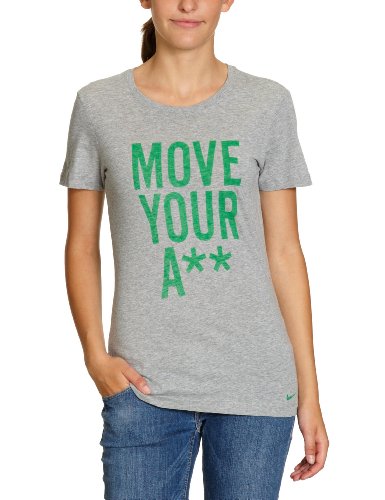 Nike Damen T-Shirt Move Your Ass, dunkelgrau, L / 44-46 Preisvergleich