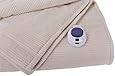 Soft Heat Ultra Micro-Plush Low-Voltage Electric Heated Triple-Rib Full Size Blanket, Natural