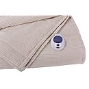 Soft Heat Ultra Micro-Plush Low-Voltage Electric Heated Triple-Rib Full Size Blanket, Natural