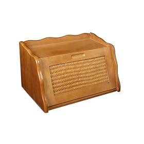 Mountain Woods Rattan Honey Oak Bread Box by Mountain Woods