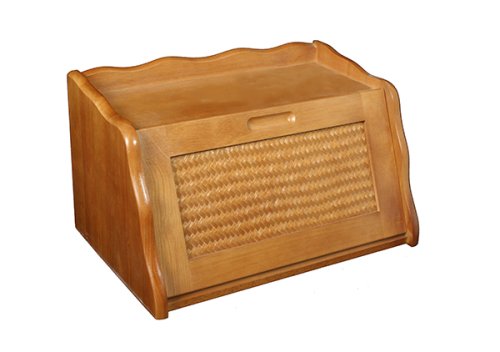 Childrens Toyshop  Kitchen & Housewares : Mountain Woods Rattan Honey Oak Bread Box