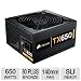 Corsair Enthusiast Series 650-Watt 80 Plus Bronze Certified Power Supply Compatible with Intel Core i3, i5, i7 and AMD platforms - CMPSU-650TXV2