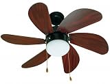 Formschöner Deckenventilator PALAO braun mit Beleuchtung