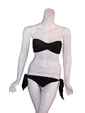 ROSA CHA BRAZIL Draped Bandeau Bikini in Black