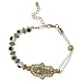 Gold and White Hasma and Evil Eye Bracelet Fashion Jewelry