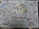 Signed World Golf Championships (2004) Golf Flag By 44 Players including Woods, Mickelson, Singh, Lehman, Funk, Haas, Weir