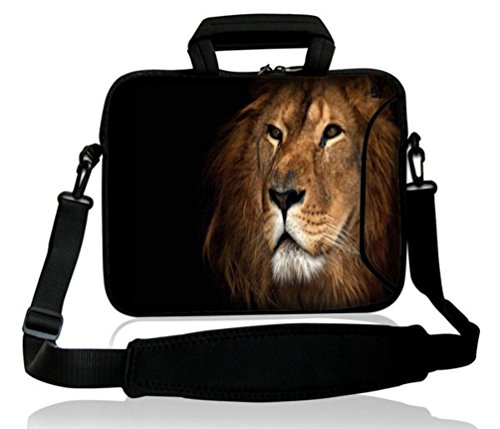 WATERFLY Thinking Lion 16" 17" 17.3" 17.4" inch Laptop Notebook Computer Netbook PC Soft Shoulder Bag Messenger Bag Case Holder Protector Pack With Extra Side Pocket For Apple MacBook Pro 17.3" Hewlett Packard DV-9700 Dell XPS M1730 Lenovo Z710 Asus Republic of Gamers G74Sx 17" And Most 16" 17" 17.3" 17.4" Inch Netbook Laptop Ultrabook Chromebook Laptop