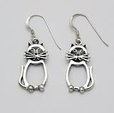 Abstract Flat Cat Earrings
