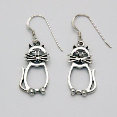 Abstract Flat Cat Earrings