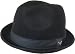 Fender Custom Shop Black Wool Trilby Snap Brim Fedora with Pinstripe Band
