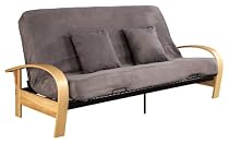 Serta Sycamore Madrid Full Futon Set with Pillows, Natural/Gray