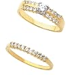 18K Yellow Gold Diamond Wedding Set - 0.64 Ct.