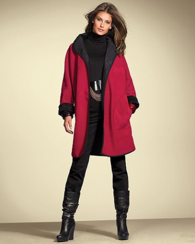 Reversible knee-length coat