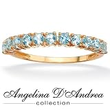 18k Gold Over Sterling Silver Blue Topaz Women's Ring