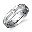 Three Stone design CZ Diamond 6 mm Comfort Fit Mens Tungsten Wedding Band Ring Size 10