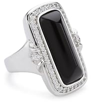 Nicky Hilton "Chelsea" Sterling Silver Black Onyx Ring, Size 7