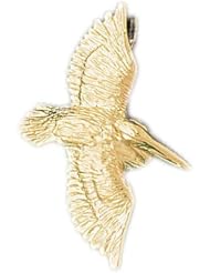 Dazzlers Solid 14k Gold Pelican Charm Pendant Available in three colors from jewelsberry (weights: 4.9 grams only)