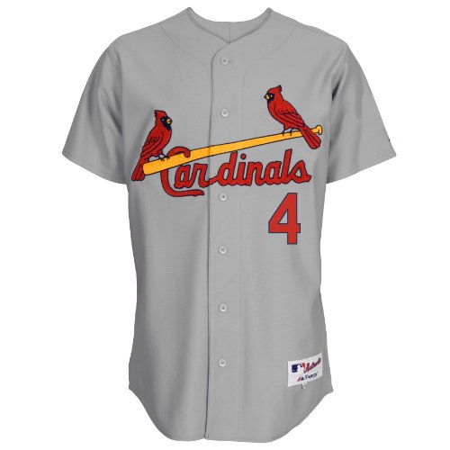 MLB Men's St.Louis Cardinals Yadier Molina Six Button Authentic Road Jersey (Road Gray, 48/X-Large)
