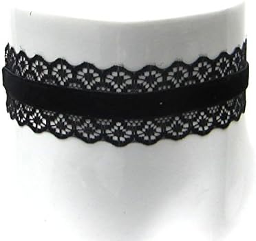 Plain Velvet Ribbon Lace Choker Necklace Black