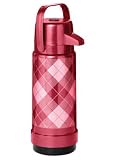 Review WATSONS  / 1 litre Pump Action Tartan Vacuum Flask - RED