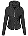 Awesome21 Women's Fine Quality Quilted Design Lined Hoodie Zipper Closure Jacket