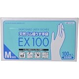 天然ゴム極うす手袋EX100 Mサイズ 100枚入り