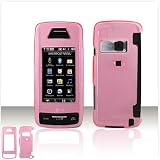PCMICROSTORE Brand LG Voyager VX-10000 VX10000 Translucent Pink Snap-On Case Cover with Removable Swivel Belt Clip