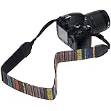 BIRUGEAR Anti-Slip Soft Neoprene SLR Digital Camera Shoulder / Neck Strap for Canon Nikon Samsung Olympus Sony Fujifilm Panasonic Pentax and more - Vintage Multi-Color