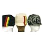 Rasta Square Rib Knitted short visor Beanie Hat Unisex
