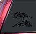 Mirrored Set Of Blade Dragon Vinyl Decals Stickers - Black
