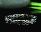 H TRACK RAIL LINKED SOLID STAINLESS STEEL BRACELET .2 x 8.5