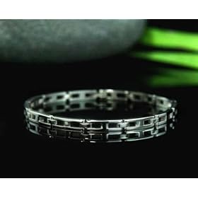 Buy H TRACK RAIL LINKED SOLID STAINLESS STEEL BRACELET .2 x 8.5 by Willowbee
