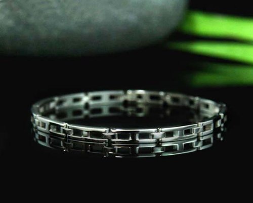 Click here to buy H TRACK RAIL LINKED SOLID STAINLESS STEEL BRACELET .2 x 8.5.