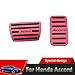 Great-luck aluminium alloy Pedal Coversï¼ŒAccelerator Pedals Brake Foot Pedal Pads with Rubber Pull Tabs 2 pieces(red) for Honda 10th Accord(2018-2019)