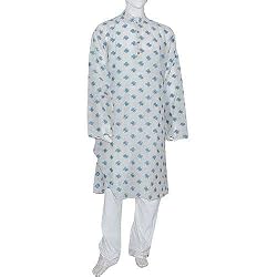 Mens Clothing Woven Kurta Pajama Dress Set in Silk and Cotton Blend Size 2XL Chest :48 inches (pgkp002a)