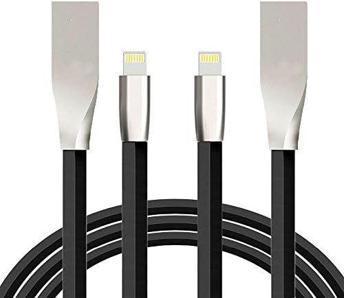 iPhone USB Charging Cable Rhombus Zinc Alloy Lightning Cable Syncing Data Charger Cord for iPhone 7 7 Plus SE 6 6 Plus 6s 6s Plus 5s 5c 5 iPad Mini Air iPad 5 iPod on iOS9 iOS10 (Apple Cable 2Pcs)