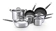 KitchenAid Gourmet Essentials Stainless Steel 12-Piece Cookware Set with Nonstick Skillets