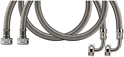 CERTIFIED APPLIANCE WM72SSL2PK Braided Stainless Steel Washing Machine Hose with Elbow, 2 pk (6ft)