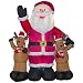 4ft Santa and 2 Reindeer Christmas Airblown Inflatable