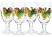 Sorrento Rooster Hand Painted All Purpose Glass Set of 4 - Ideal for Soda, Ice Tea, Water