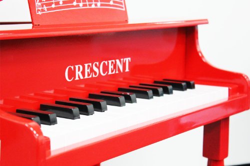 Crescent 30 Keys Red Toy Grand Piano with Bench