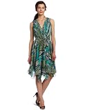 Evan Picone Womens Printed Hanky Hem Chiffon Dress