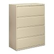 4-Drawer, Lateral, With Lock, 42"x19-1/4"x53-1/4", Putty