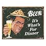 Desperate Enterprises Beer It's What's for Dinner Collectible Metal Sign, Model# 1424