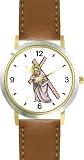 Jesus Christ Carrying Cross Christian Theme - WATCHBUDDY��� DELUXE TWO-TONE THEME WATCH - Arabic Numbers - Brown Leather Strap-Size-Large ( Men's Size or Jumbo Women's Size )
