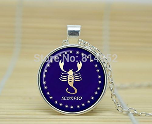 VintaStore Art Glass Necklace Scorpio Pendant Scorpio Necklace Zodiac Sign Pendant Constellation Jewelry A2075